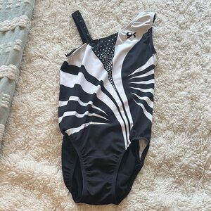 GK Black and White Polka Dot leotard